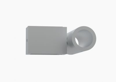 8127 Soporte fijo y regulable grande 40×20 para tubo redondo de 25 mm