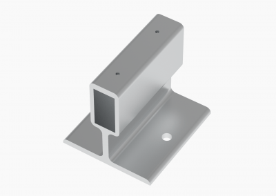 830005 Soporte exterior 40×20 de 100 mm desplazado 45 mm, 2 agujeros de 9 mm