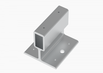 830009 Soporte exterior 40×20 de 100 mm desplazado 45 mm, 2 agujeros de 10,5 mm, con 4 reguladores