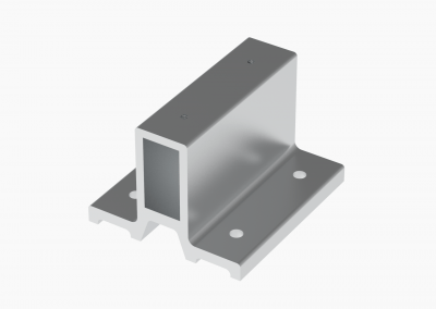 831001 Soporte exterior 40×20 de 100 mm desplazado 22 mm, 4 agujeros de 6,5 mm