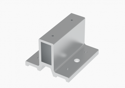 831009 Soporte exterior 40×20 de 100 mm desplazado 22 mm, 2 agujeros de 10,5 mm, con 4 reguladores