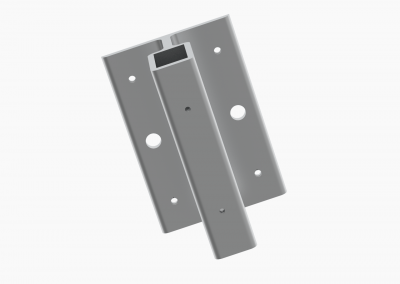 832002 Soporte exterior 40×20 de 130 mm desplazado 45 mm, 2 agujeros de 10,5 mm con 4 reguladores