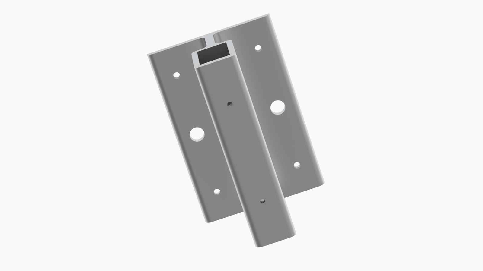 832002 Soporte exterior 40x20 de 130 mm desplazado 40 mm, 2 agujeros de 10,5 mm con 4 reguladores