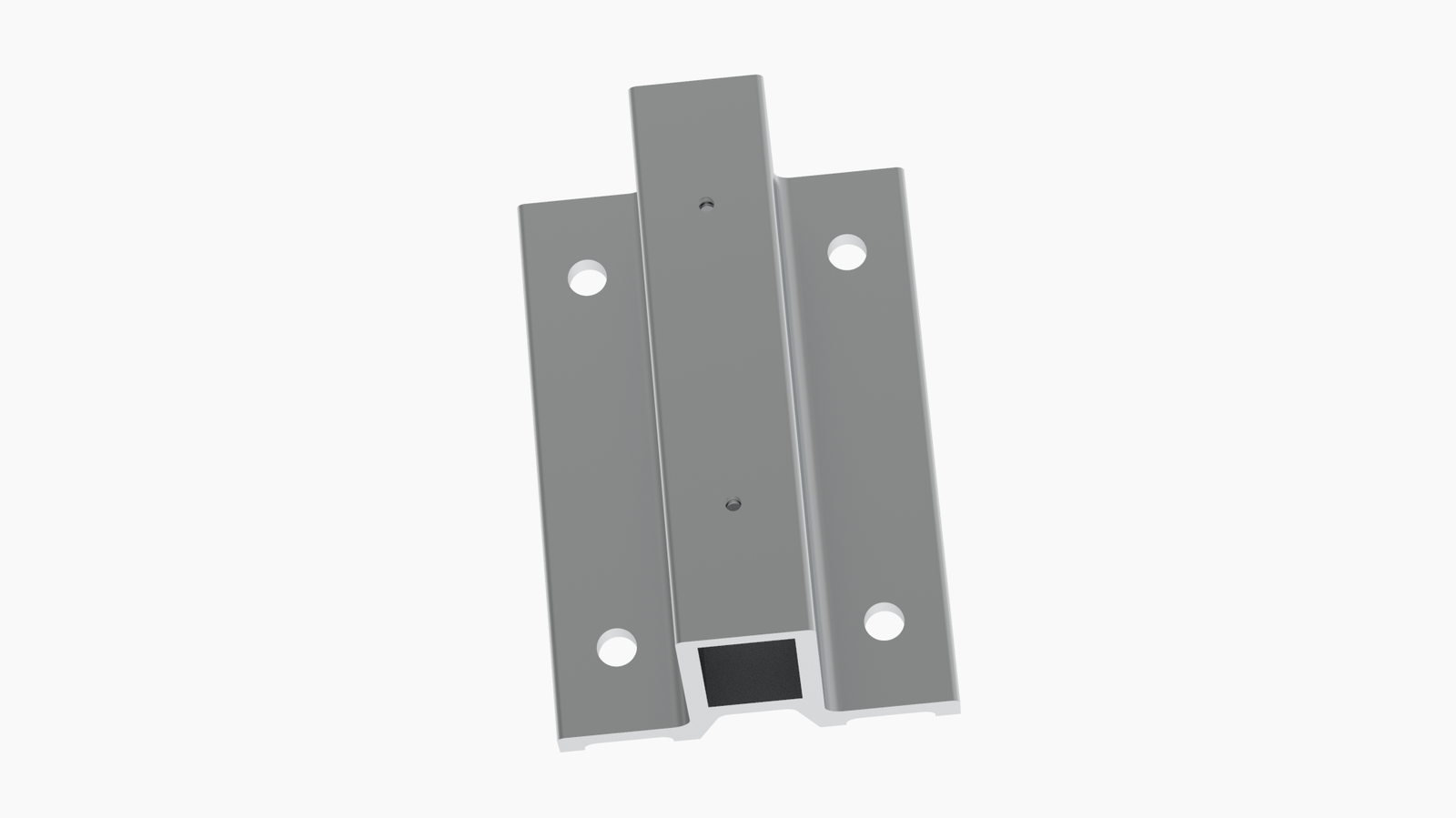 833001 Soporte exterior 40x20 de 130 mm desplazado 16 mm, 4 agujeros de 9 mm