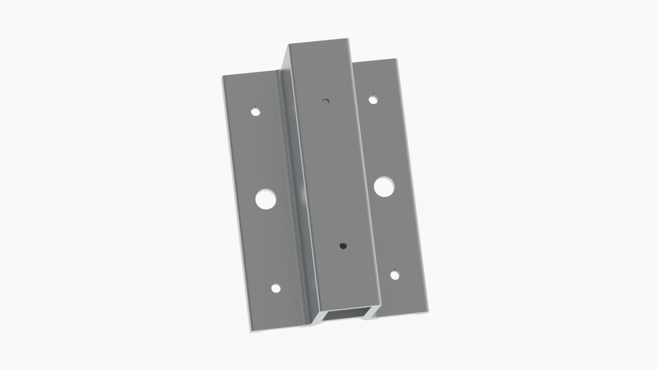 833002 Soporte exterior 40x20 de 130 mm desplazado 16 mm, 2 agujeros de 10,5 mm, con 4 reguladores