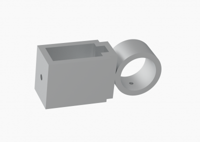 8124 Soporte fijo y regulable pequeño 40×20 para tubo redondo de 30 mm