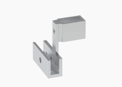 8128 Soporte vidrio 40×20 desplazado U 18 mm